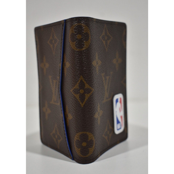 Louis Vuitton NBA Brown Monogram Canvas Red Logo Patch Pocket Organizer Wallet - Picture 4 of 8